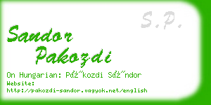 sandor pakozdi business card